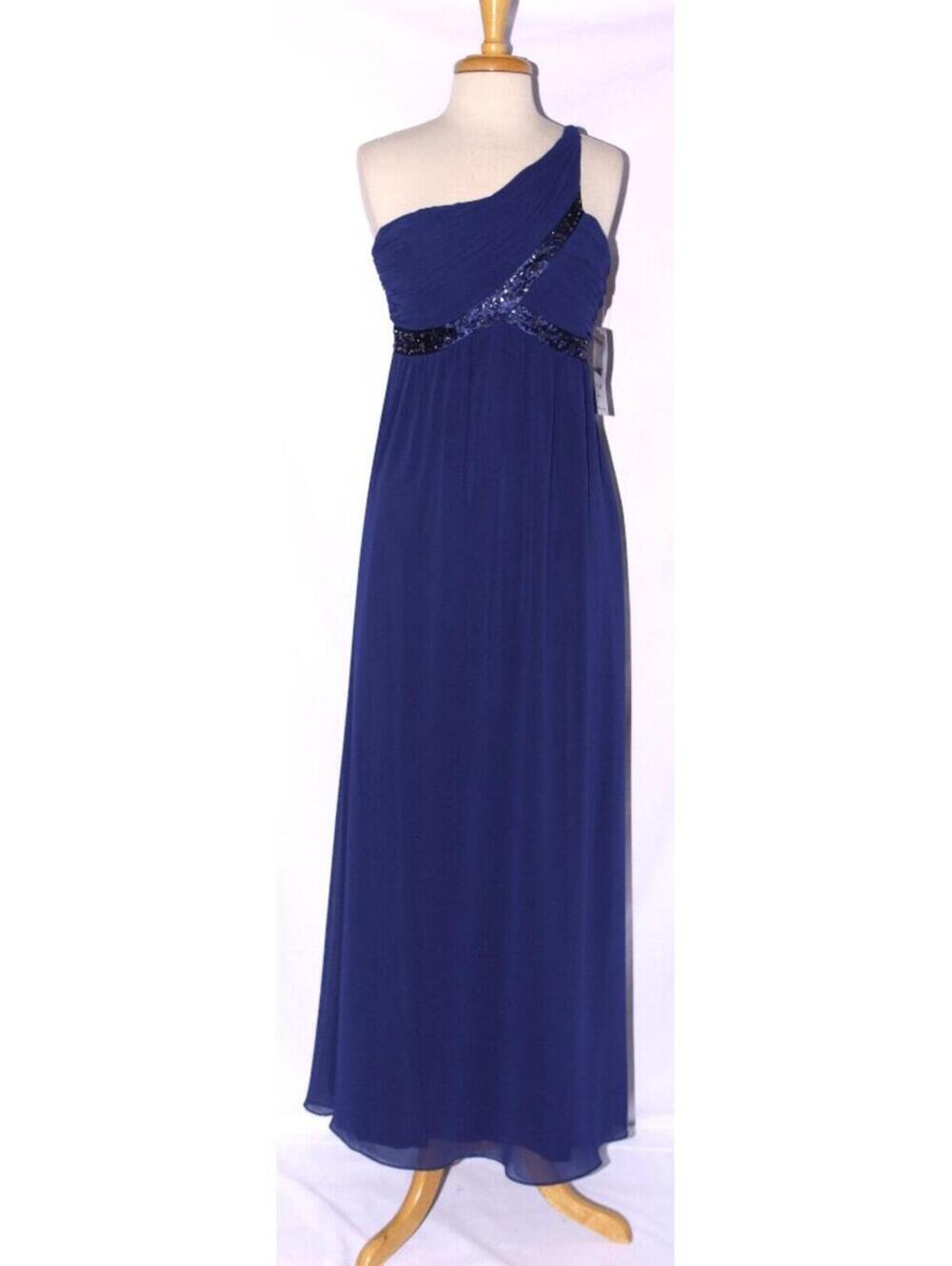 Poly USA 5748 Chiffon Romanesque Bridesmaid Gown-Size L- ROYAL BLUE-NEW W/Tags